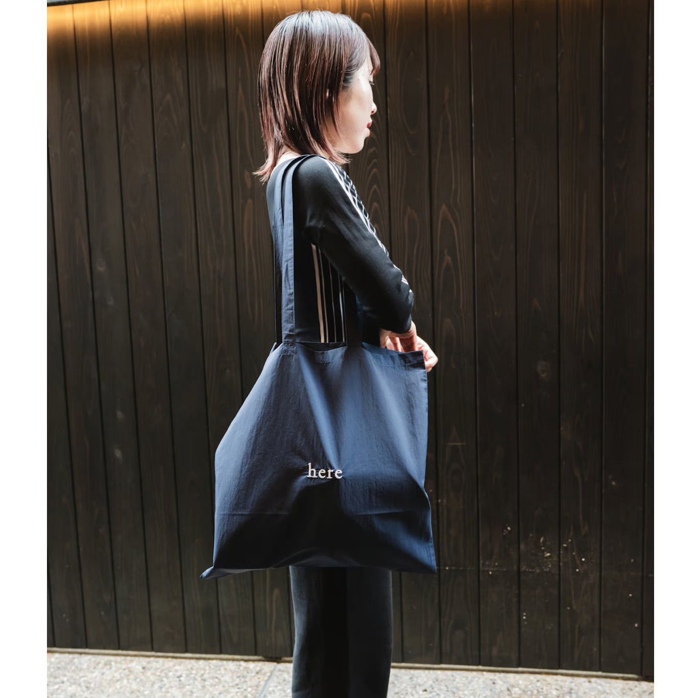 Nylon Tote bag(here logo embroidered)